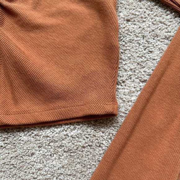 Garage Long Sleeve Ruched Front Crop Top Orange - Picture 3 of 7